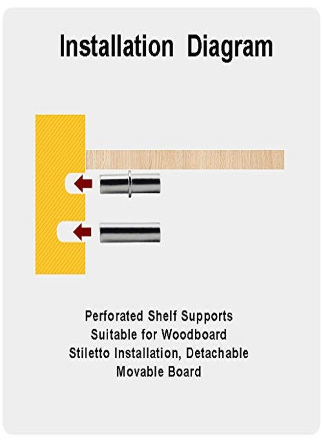 Lind Kitchen 20pcs 5x16mm Shelf Supports Pegs Studs Nickel Plated Finish Adjustable Shelves Bracket Holder Furniture Hardware Cupboard Cabinet Wardrobe Shelf Pins - Image 4